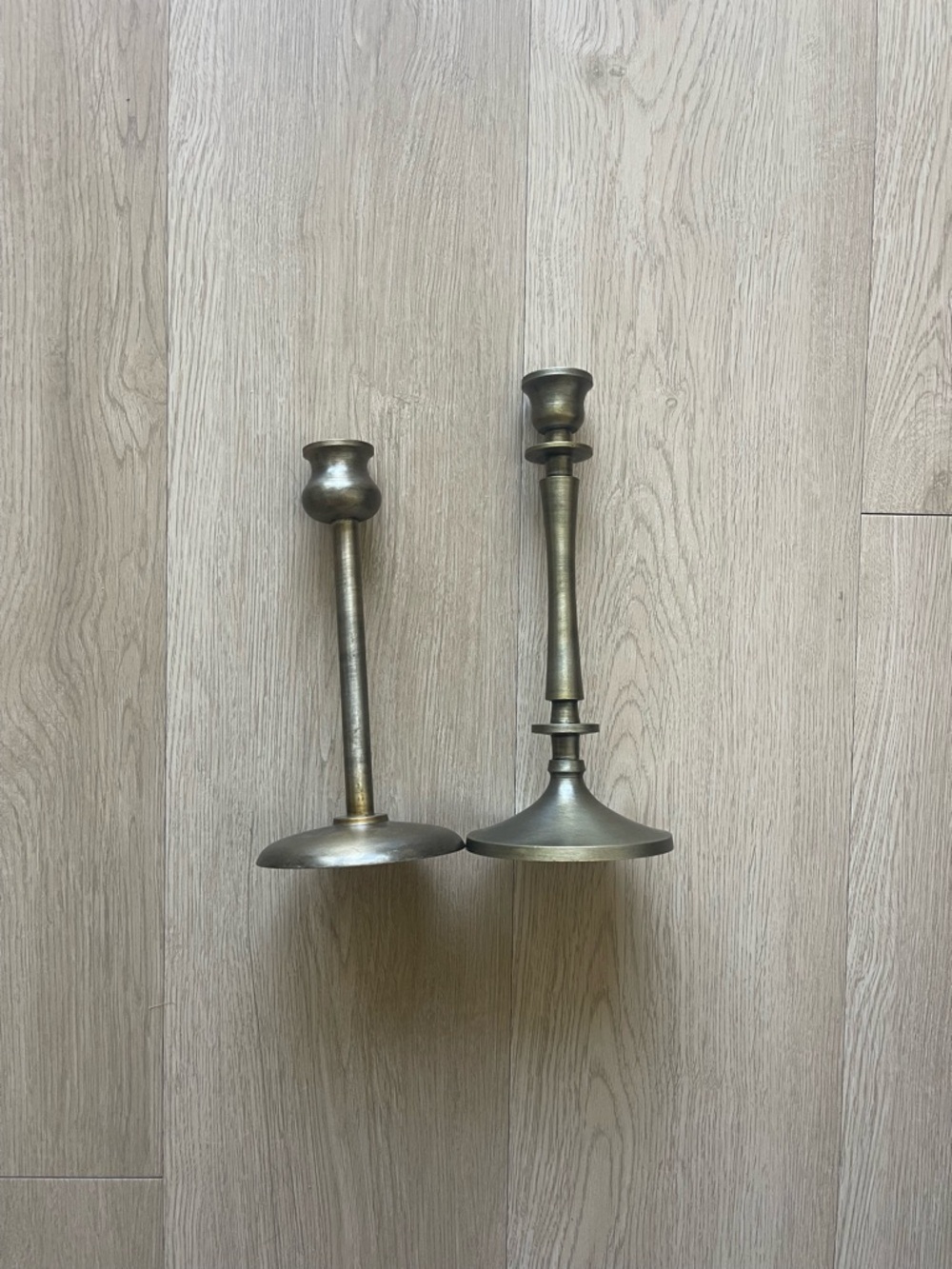 Set of Two Brass Taper Candle Holders